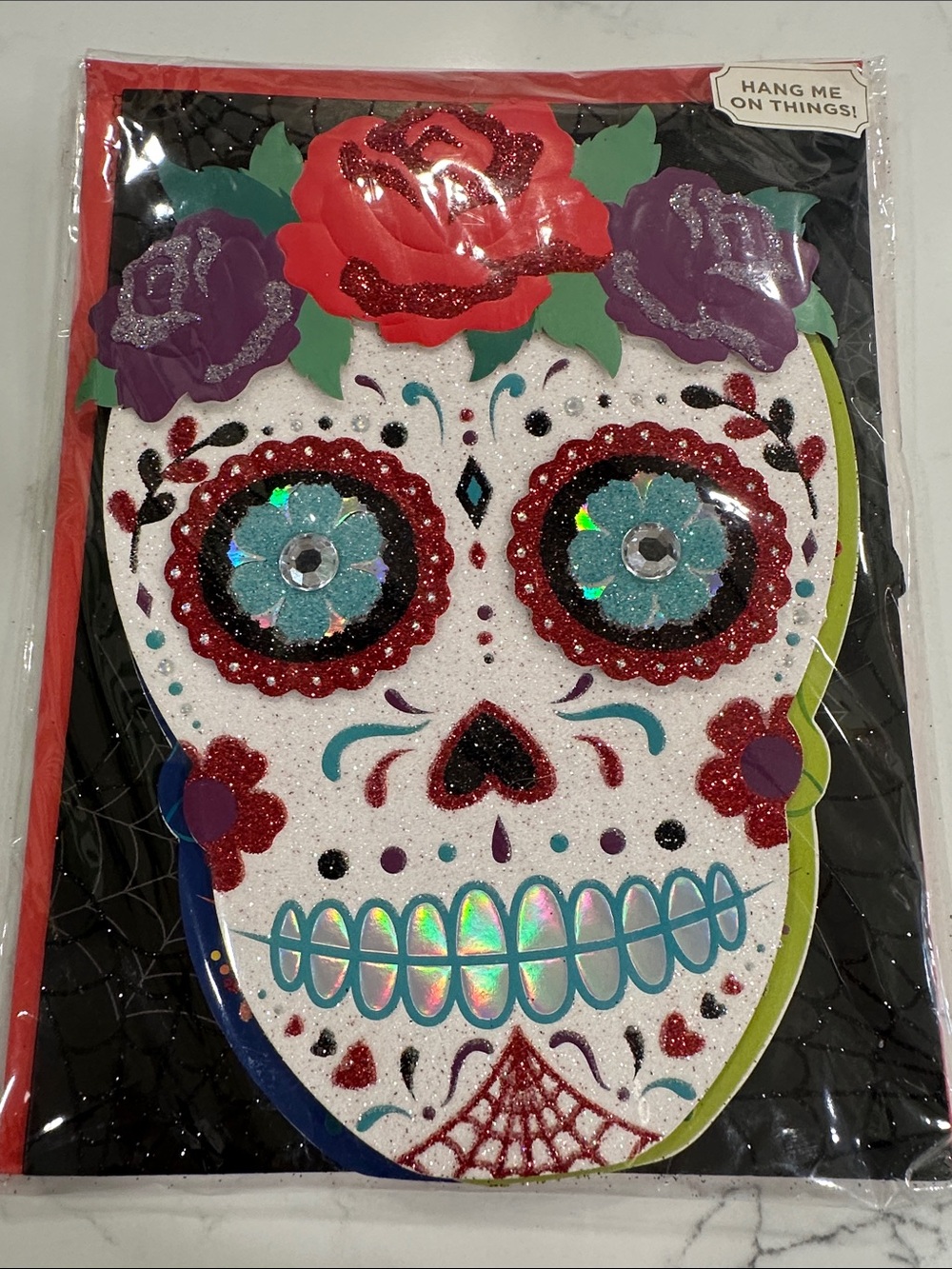 NWT Papyrus Day of the Dead Sugar Skull Card/Banner
